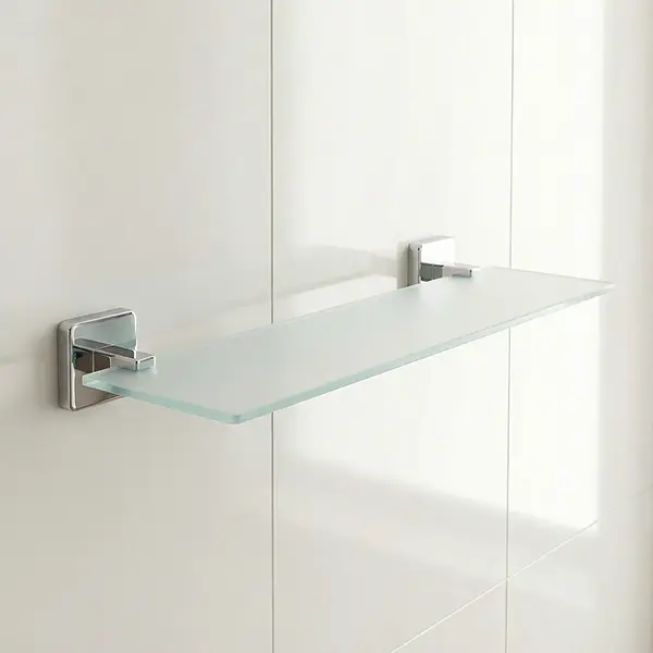 رف حمام زجاجي جداري كارليم ميلت 40 × 10 سم طلاء فضي